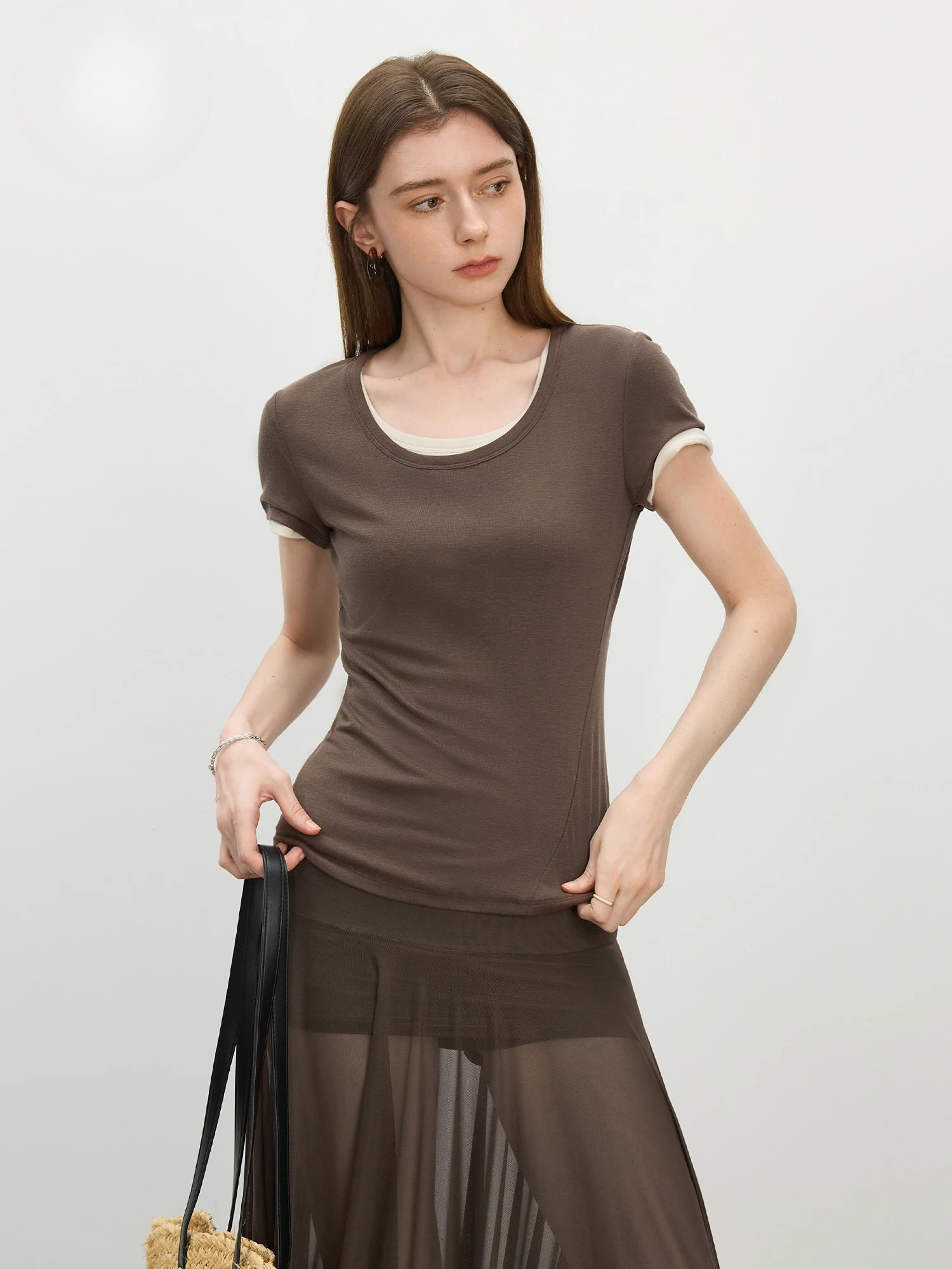 Soft Stretch U-Neck Tee