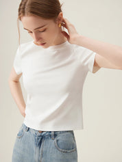 FSLE Women Short Sleeve Tees 100% Cotton Round Neck Women T-Shirts Animal Print Summer Female Loose Tee 24FS12185