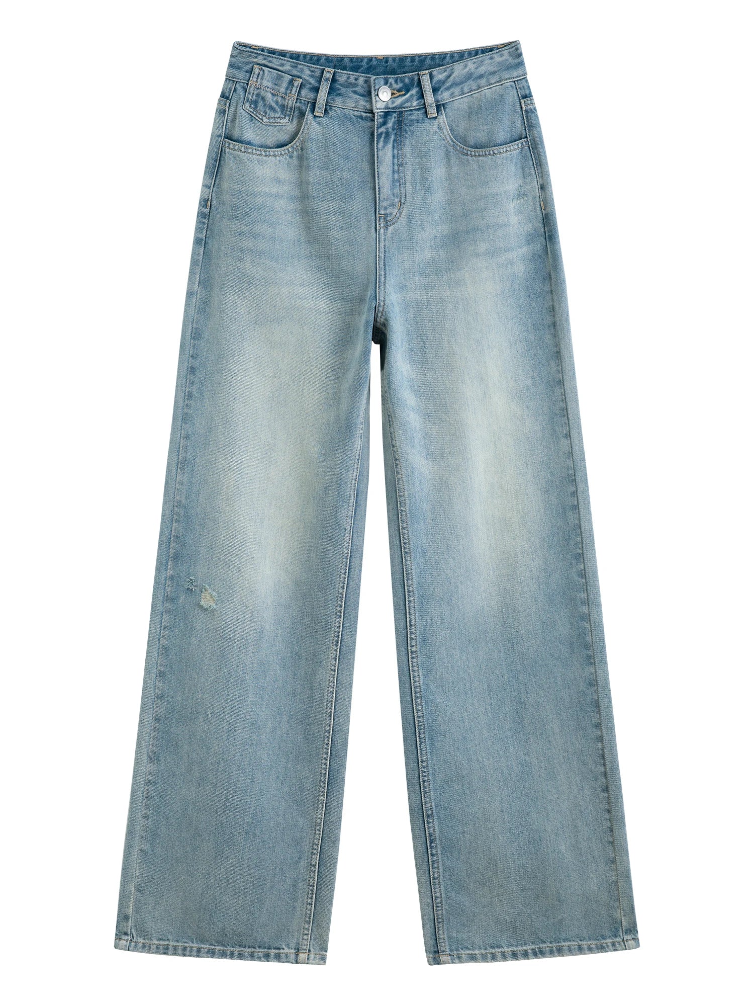 FSLE【Premium Series】 Vintage Wash Distressed Jeans Women's SS25 Relaxed Straight Leg Summer Denim Pants Y2K Casual Streetwear