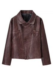 Chic cropped leather jacket + GIFT