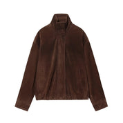 Chic suede zip jacket + GIFT