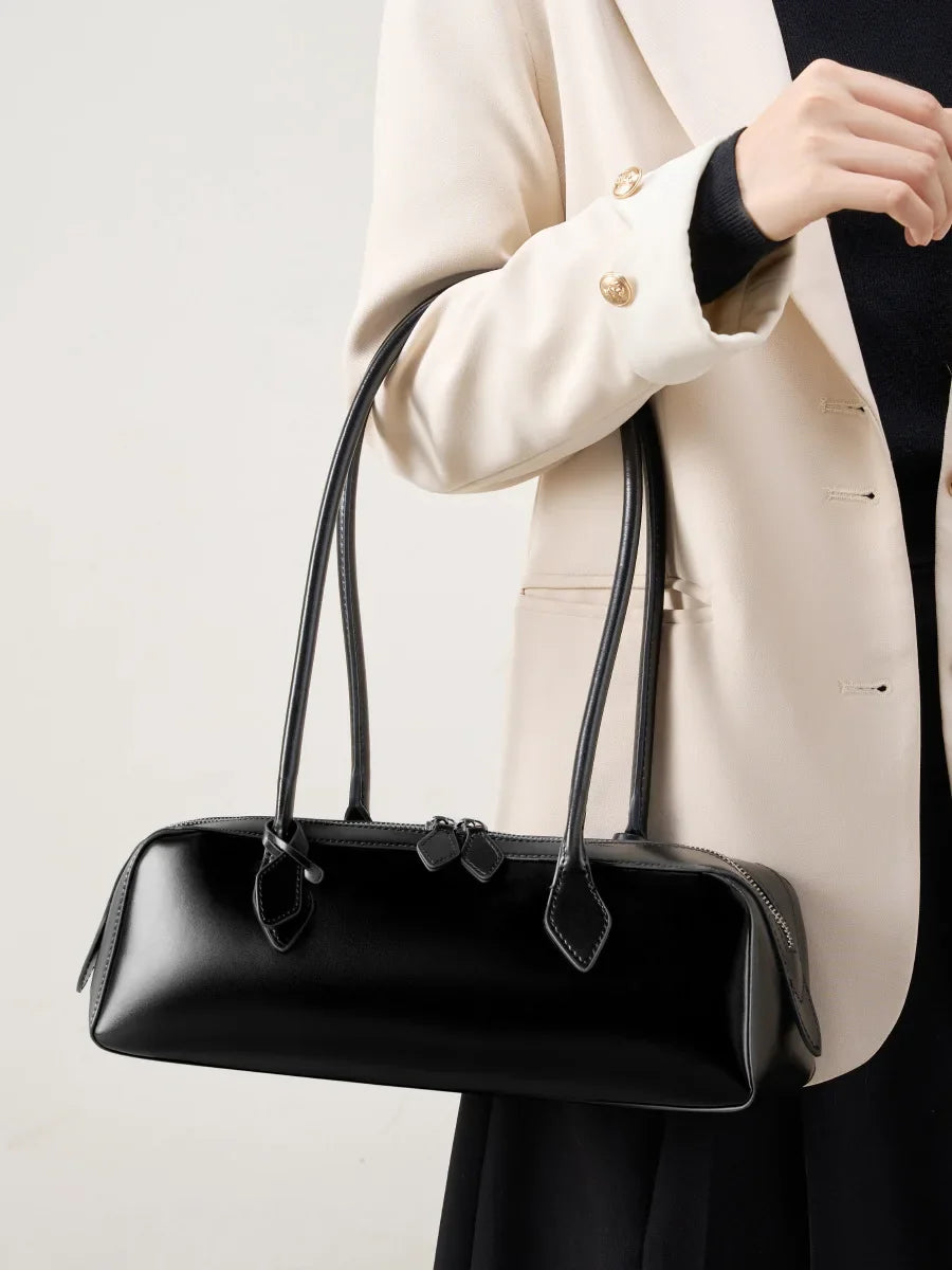 Genuine leather bag woman 2025 korean luxury bag vintage long shoulder bag Handbags ladies underarm Bag Shopping bag