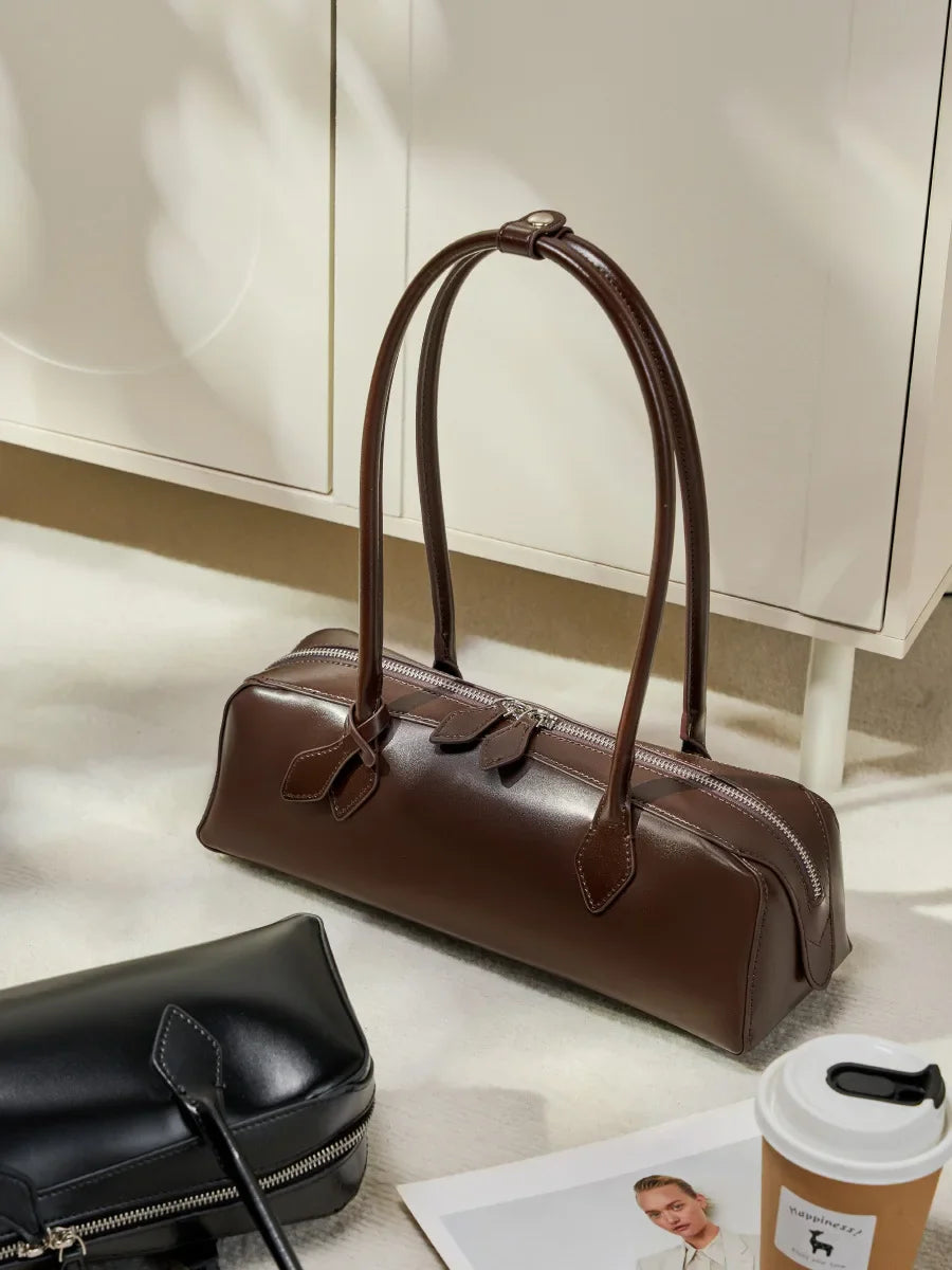 Genuine leather bag woman 2025 korean luxury bag vintage long shoulder bag Handbags ladies underarm Bag Shopping bag