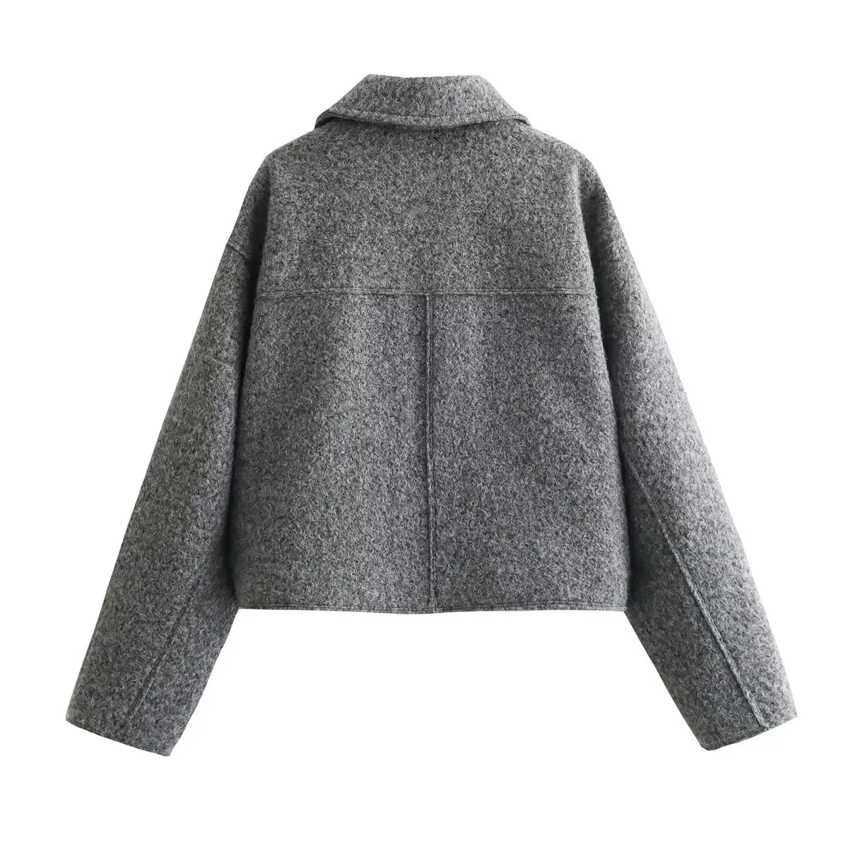 MUJER Tweed Cropped Jackets for Women Zip Bomber Jacket Woman Long Sleeve Jackets Woman 2024 Streetwear New in Coats and Jackets