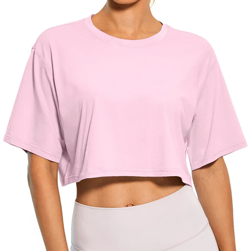 Harajuku TShirt Y2K Women's Crop Tops Casual Female White Crop Tops T-shirt Short Loose Solid Color Tee Shirt Summer Streetwear