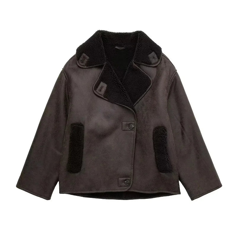 MUJER 2025 Woman Thick Faux Leather Jackets for Women Autumn Winter Warm Coats Female Demi-season Plush Jacket Women Outerwears